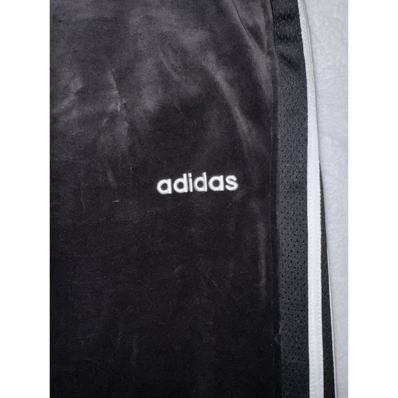 Adidas Velour Kansas Jayhawks KU Men's S Small Black Pants Vintage W/ Pockets - Picture 3 of 15